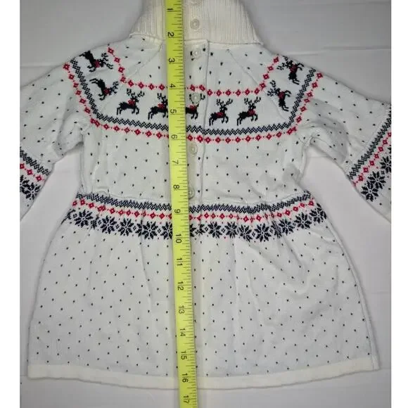 Janie and Jack Fair Isle Holiday Reindeer Sweater Dress - Picture 7 of 9